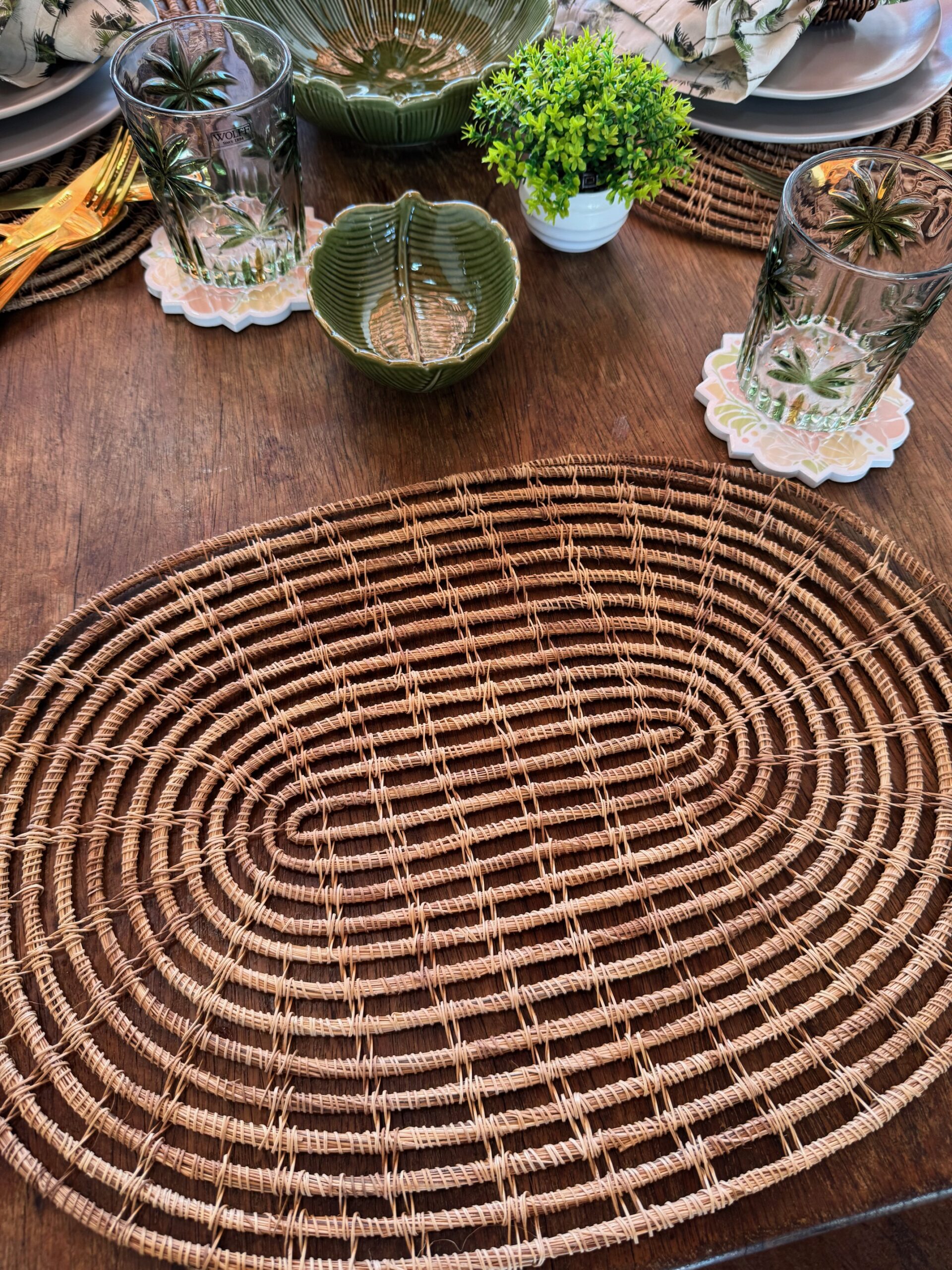 Lugar americano Oval de Fibra natural - Palm